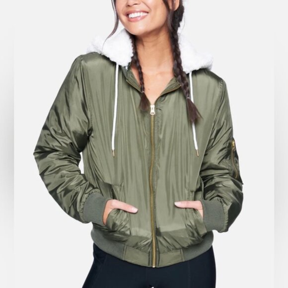 Jackets & Blazers - MXSOLD Hurley Babo Trim Bomber Jacket in Olive